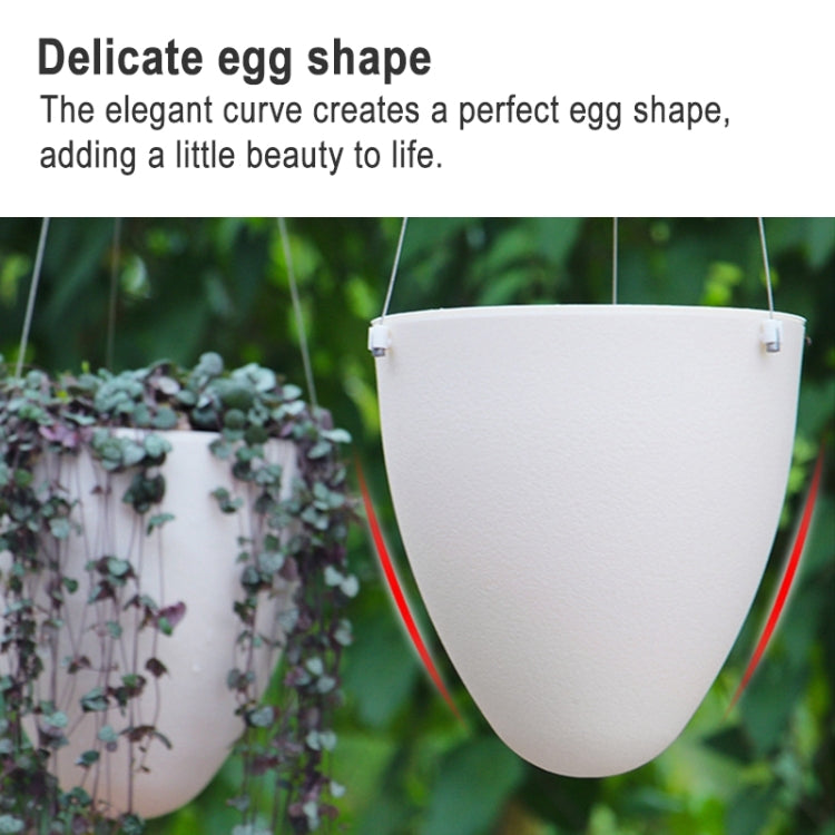 Wire Hanging Plastic Flowerpot With Automatic Water Absorption And Frosted Surface(D09 Caliber 19cm) - Flower Pots & Planters by PMc TechLife | Online Shopping South Africa | PMc TechLife | Buy Now Pay Later Mobicred