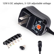 C5 3-12V 12W Adjustable Voltage Regulated Switch Power Supply Power Adapter Multifunction Charger With DC Tips(UK Plug)