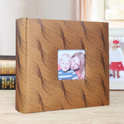 4R 6 Inch 200 Sheets Cloth Photo Album Baby Growth Memorial Album Interstitial Album(Golden)
