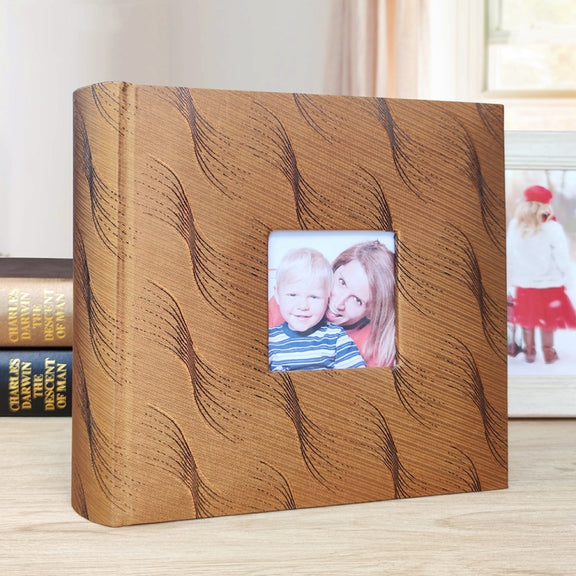 4R 6 Inch 200 Sheets Cloth Photo Album Baby Growth Memorial Album Interstitial Album(Golden)