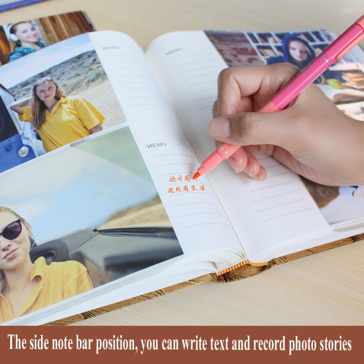4R 6 Inch 200 Sheets Cloth Photo Album Baby Growth Memorial Album Interstitial Album(Golden)