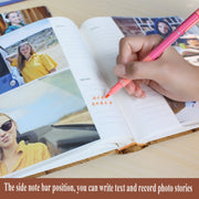 4R 6 Inch 200 Sheets Cloth Photo Album Baby Growth Memorial Album Interstitial Album(Red Wine)