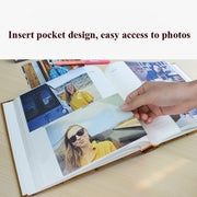 4R 6 Inch 200 Sheets Cloth Photo Album Baby Growth Memorial Album Interstitial Album(Golden)
