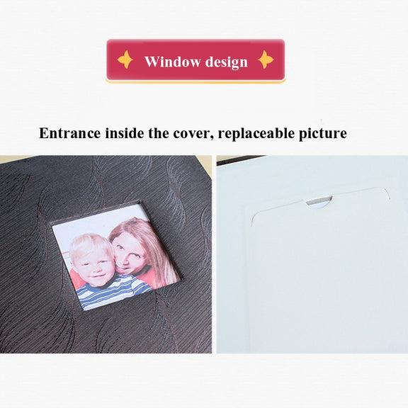 4R 6 Inch 200 Sheets Cloth Photo Album Baby Growth Memorial Album Interstitial Album(Golden)