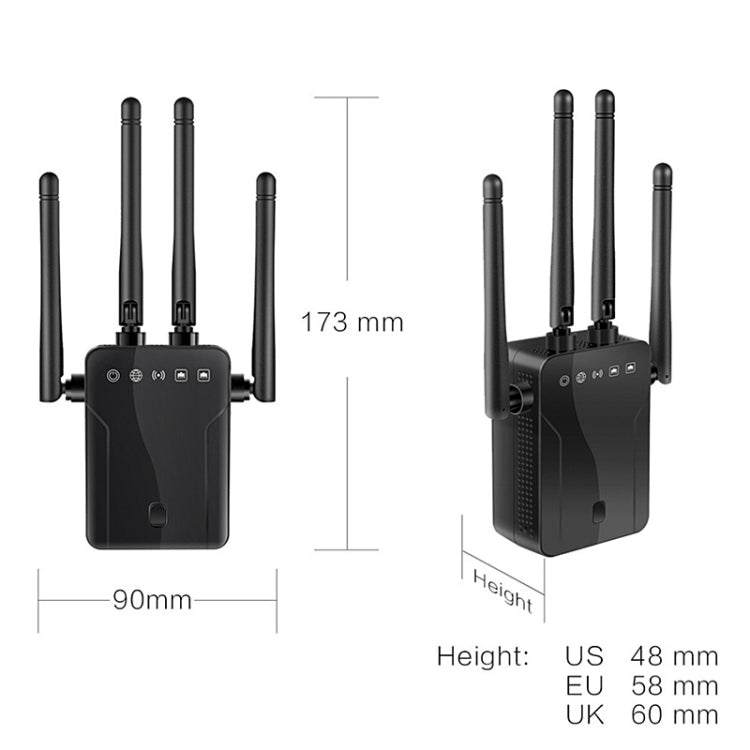 M-95B 300M Repeater WiFi Booster Wireless Signal Expansion Amplifier(Black
