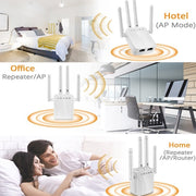 M-95B 300M Repeater WiFi Booster Wireless Signal Expansion Amplifier(Black
