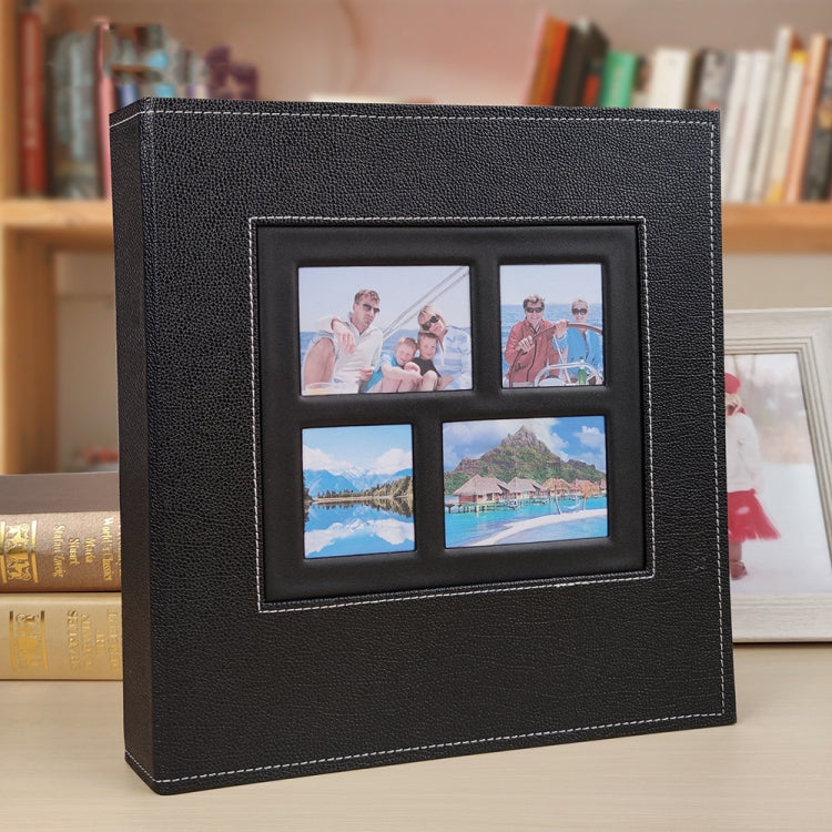 6 Inch 600 Sheets Leather Cover Photo Album Family Photo Album Storage Book(Black) - Photo Albums & Photo Frames by PMc TechLife | Online Shopping South Africa | PMc TechLife | Buy Now Pay Later Mobicred