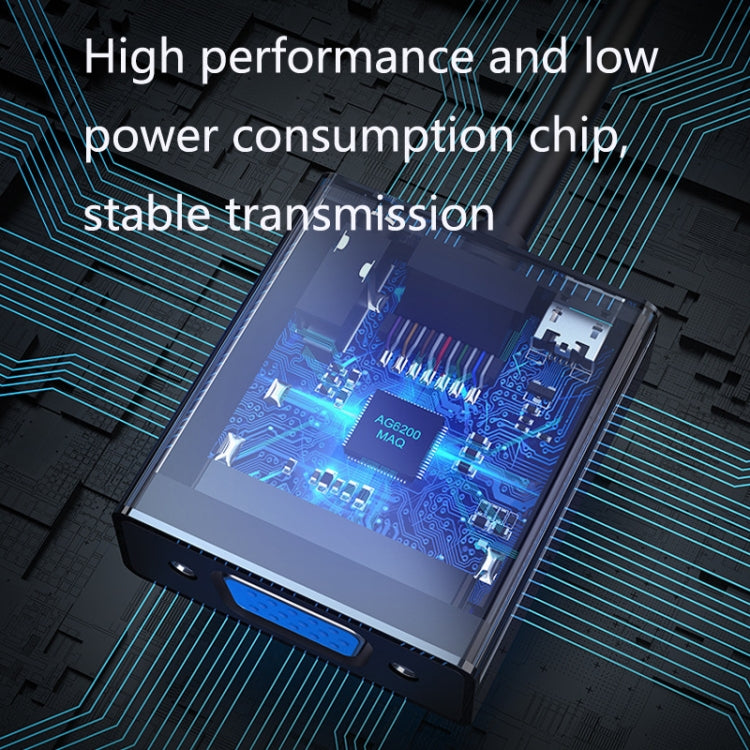 2 PCS Jasoz 1080P HDMI To VGA Converter Oxygen-Free Copper Core, Colour: With Audio Power Supply (Black) - free shipping - PMC Jewellery - Order now!