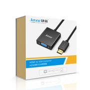 2 PCS Jasoz 1080P HDMI To VGA Converter Oxygen-Free Copper Core, Colour: With Audio Power Supply (Black)