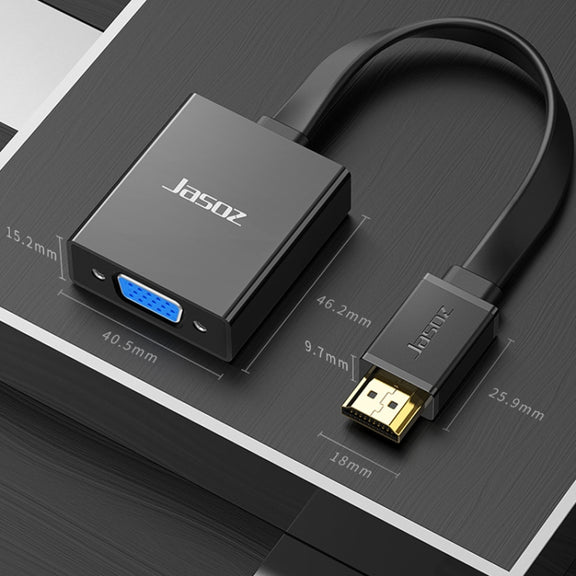 2 PCS Jasoz 1080P HDMI To VGA Converter Oxygen-Free Copper Core, Colour: With Audio Power Supply (White)