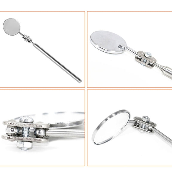 Car Repair Detection Mirror Universal Folding Telescopic Mirror Welding Chassis Inspection Mirror, Model: Silver 50mm