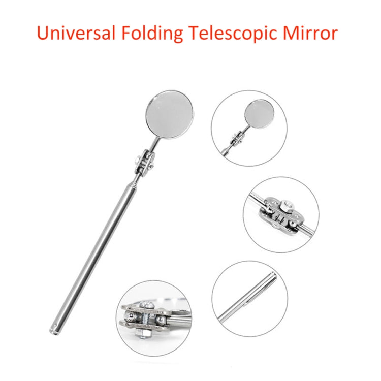 Car Repair Detection Mirror Universal Folding Telescopic Mirror Welding Chassis Inspection Mirror, Model: Purple Handle 50mm