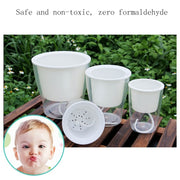 Fully Transparent Hydroponic Flower Pots Water Level Visible Non-Broken Glue Self-Absorbent Plastic Flower Pots, Size: W03 Caliber 11cm(Full Transparency)
