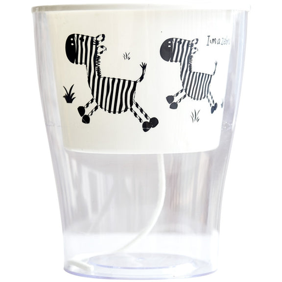 Fully Transparent Hydroponic Flower Pots Water Level Visible Non-Broken Glue Self-Absorbent Plastic Flower Pots, Size: W03 Caliber 11cm(Full Transparent Zebra Pattern)