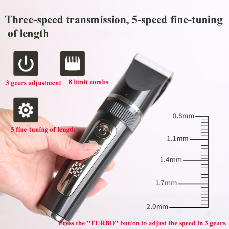 BF-868 LCD Digital Display Electric Hair Clipper Baby Children Adult Electric Hair Clipper Set(Black) - free shipping - PMC TechLife - Order now!