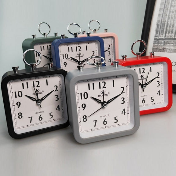 Candy Color Office Home Student Square Alarm Clock(Grey)