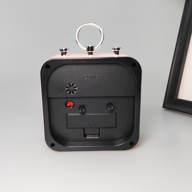 Lazy Silent Small Alarm Clock Office Home Desktop Clock(Black)