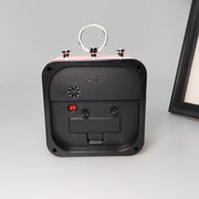 Lazy Silent Small Alarm Clock Office Home Desktop Clock(Grey)