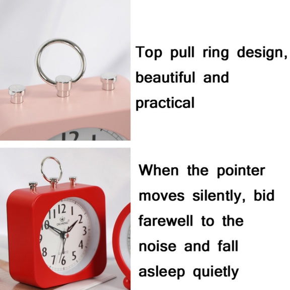 Lazy Silent Small Alarm Clock Office Home Desktop Clock(Black)