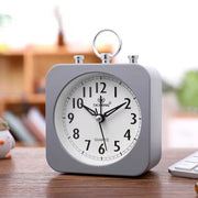 Lazy Silent Small Alarm Clock Office Home Desktop Clock(Black)