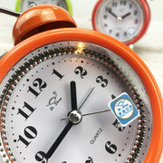 3 Inch Metal Bell Alarm Clock With Night Light Student Bedside Fashion Clock(Orange)