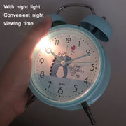 Student Cute Style Bell Alarm Clock Bedside Mute Clock With Light Specification��� Y33 3 Inch (Blue)