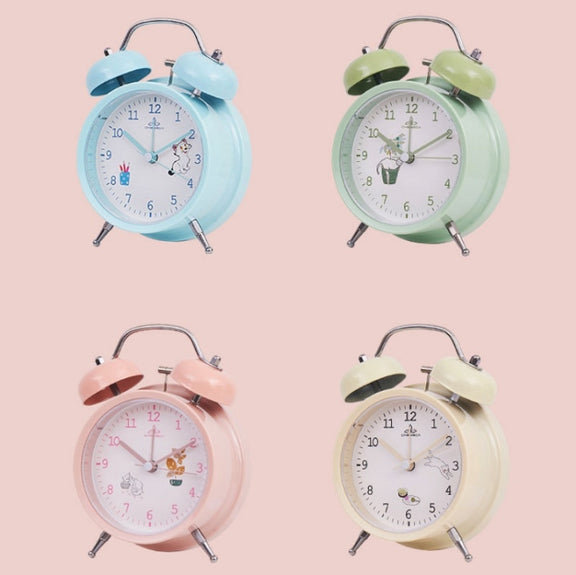 Student Cute Style Bell Alarm Clock Bedside Mute Clock With Light Specification��� Y34 3 Inch (Beige)