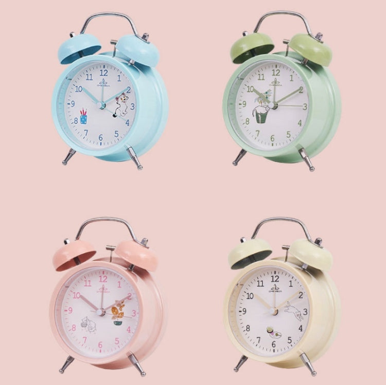 Student Cute Style Bell Alarm Clock Bedside Mute Clock With Light Specification��� Y34 3 Inch (Beige)