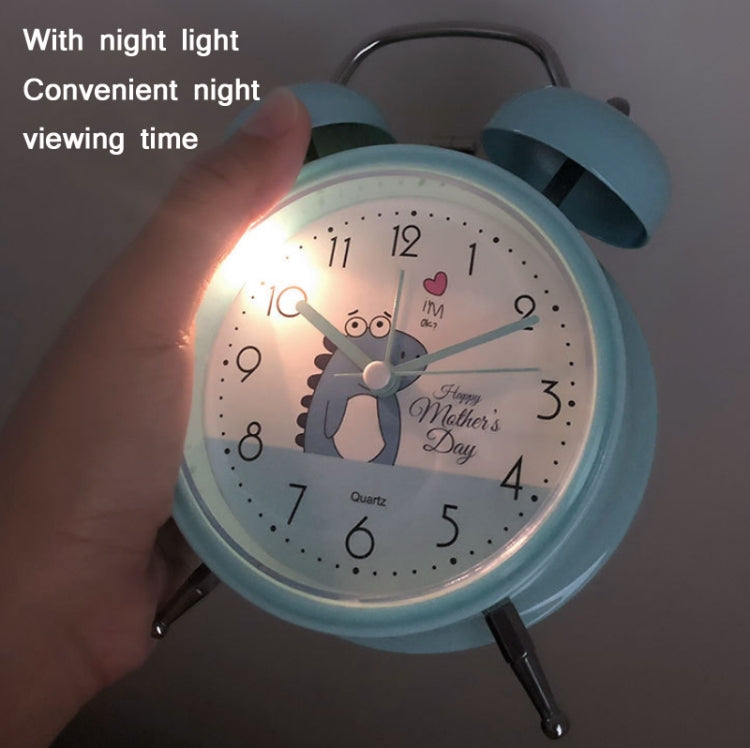 Student Cute Style Bell Alarm Clock Bedside Mute Clock With Light Specification��� Y35 4 Inch (Green)