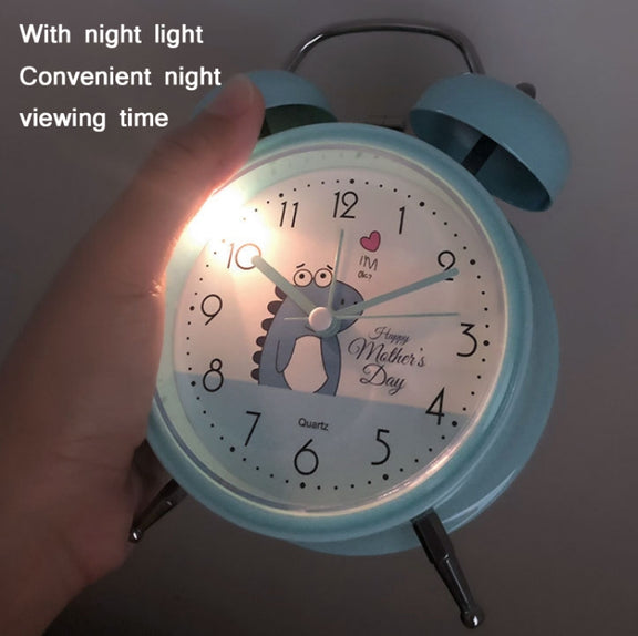 Student Cute Style Bell Alarm Clock Bedside Mute Clock With Light Specification��� Y36 4 Inch (Green)