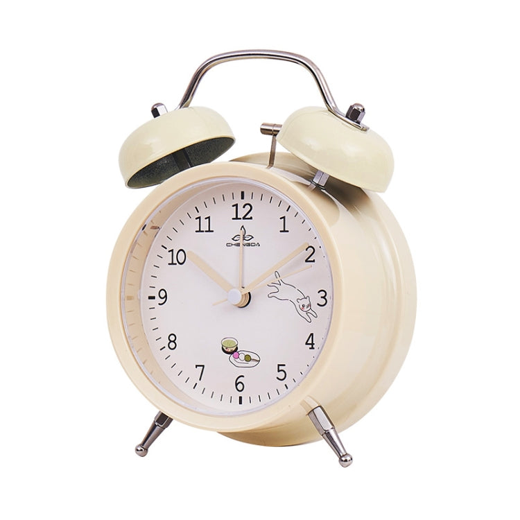Student Cute Style Bell Alarm Clock Bedside Mute Clock With Light Specification��� Y36 4 Inch (Beige) - free shipping - PMc TechLife - Order now!