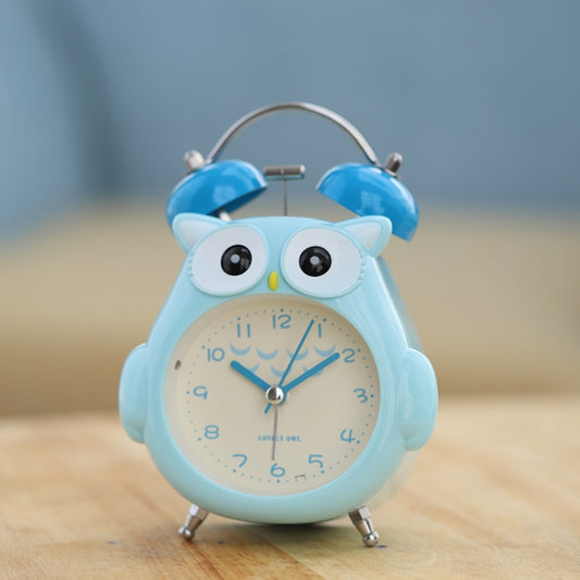 3 Inch Children Cartoon Owl Luminous Silent Bedside Snooze Small Alarm Clock(Light Blue) - free shipping - PMC Jewellery - Order now!