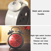 4 Inch Bedroom Bedside Stereo Digital Silent Alarm Clock With Light(Red Shell Red Surface)