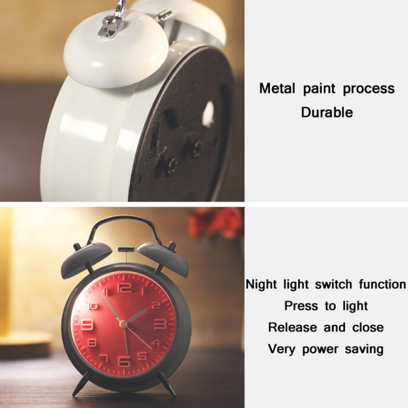 4 Inch Bedroom Bedside Stereo Digital Silent Alarm Clock With Light(Red Shell Red Surface)