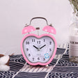 Children Cartoon Apple-Shaped Bedside Mute Desk Clock Metal Bell Digital Alarm Clock(Pink) - Alarm Clocks by PMc TechLife | Online Shopping South Africa | PMc TechLife | Buy Now Pay Later Mobicred