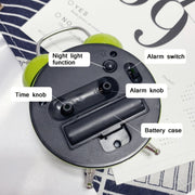 Children Cartoon Apple-Shaped Bedside Mute Desk Clock Metal Bell Digital Alarm Clock(Blue)
