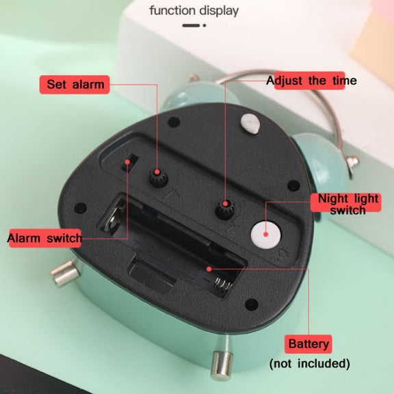 Student Metal Retro Digital Alarm Clock With Light(Black)