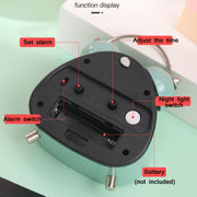 Student Metal Retro Digital Alarm Clock With Light(Green)