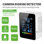 TVOC1 Portable CO2 Air Quality Formaldehyde Carbon Dioxide Detector Indoor Temperature Hygrometer with LED Digital Display(White)
