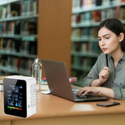 TVOC1 Portable CO2 Air Quality Formaldehyde Carbon Dioxide Detector Indoor Temperature Hygrometer with LED Digital Display(White)