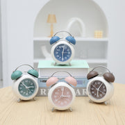 Bedroom Desktop Metal Digital Mechanical Alarm Clock Living Room Silent Clock With Night Light(Pink)
