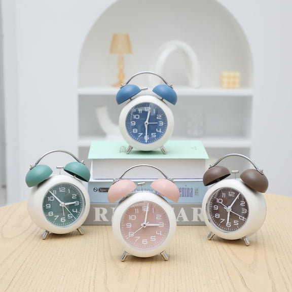Bedroom Desktop Metal Digital Mechanical Alarm Clock Living Room Silent Clock With Night Light(Blue)