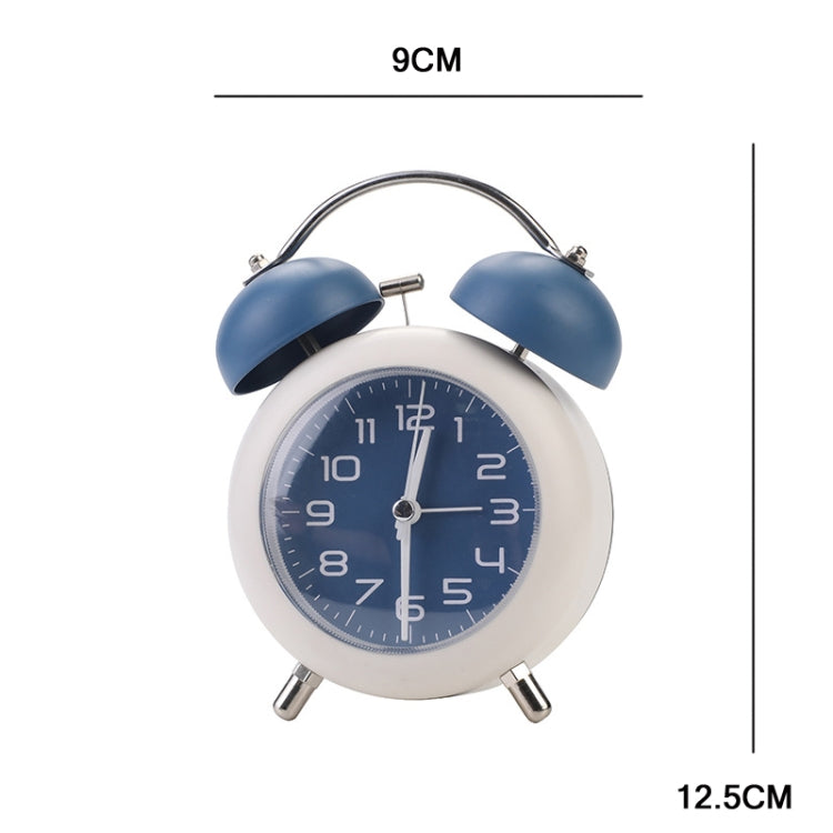 Bedroom Desktop Metal Digital Mechanical Alarm Clock Living Room Silent Clock With Night Light(Blue)