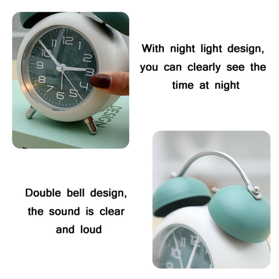 Bedroom Desktop Metal Digital Mechanical Alarm Clock Living Room Silent Clock With Night Light(Green)