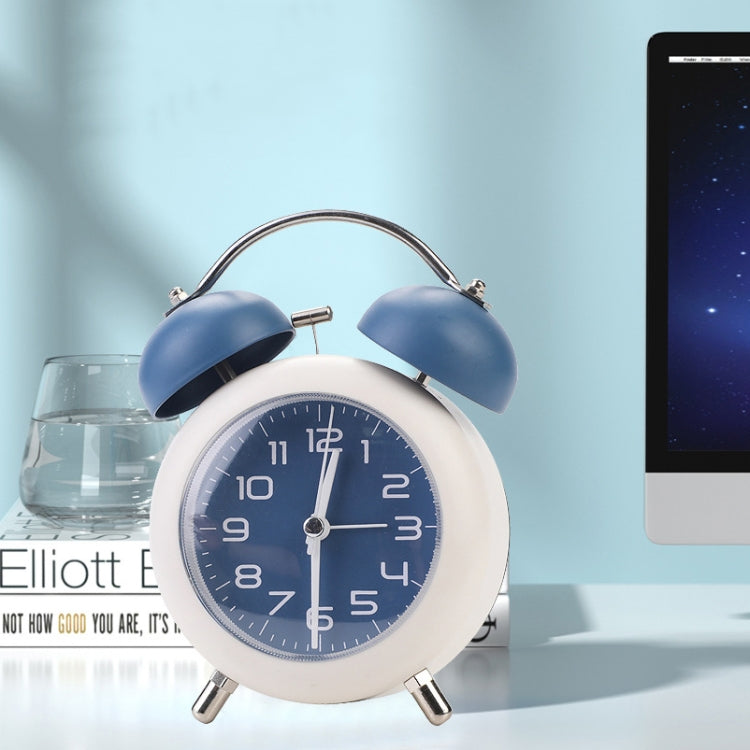 Bedroom Desktop Metal Digital Mechanical Alarm Clock Living Room Silent Clock With Night Light(Pink)