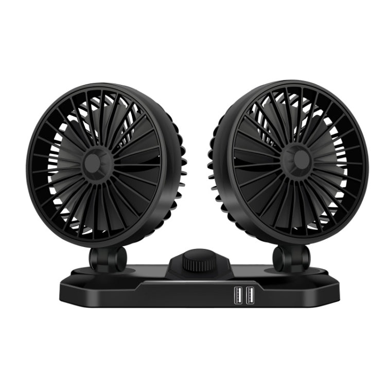 F558 With USB Mobile Phone Charging Car Fan 12/24V Car Truck Double Shaking Head Fan(Double Head 24V) - Heating & Fans by PMC TechLife | Online Shopping South Africa | PMC TechLife | Buy Now Pay Later Mobicred
