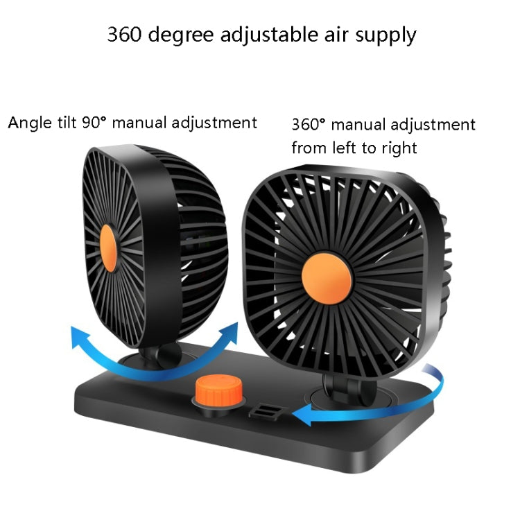 Mini USB 12 / 24V Car Electric Fan Double Head Fan - Heating & Fans by PMC TechLife | Online Shopping South Africa | PMC TechLife | Buy Now Pay Later Mobicred