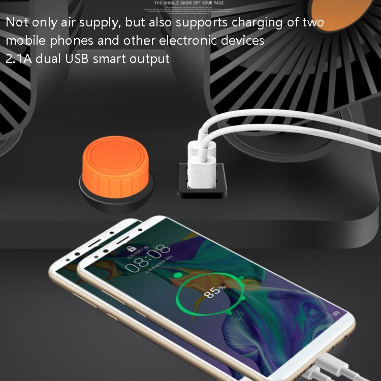 Mini USB 12 / 24V Car Electric Fan Double Head Fan - Heating & Fans by PMC TechLife | Online Shopping South Africa | PMC TechLife | Buy Now Pay Later Mobicred