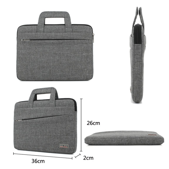 YOBAN Y-923-1 Casual Laptop Bag Water-resistant Tablet Business Bag, Size: 14 inch(Dark Gray)