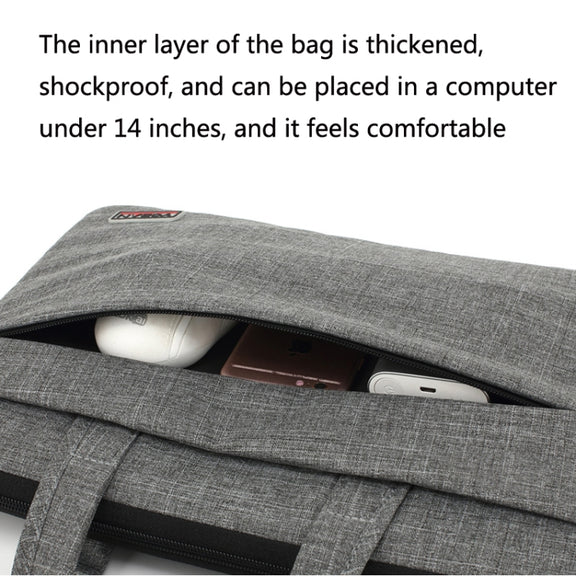 YOBAN Y-923-1 Casual Laptop Bag Water-resistant Tablet Business Bag, Size: 14 inch(Dark Gray)